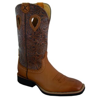 Westernstiefel Twisted X Womens Ruff Stock schoko Blume